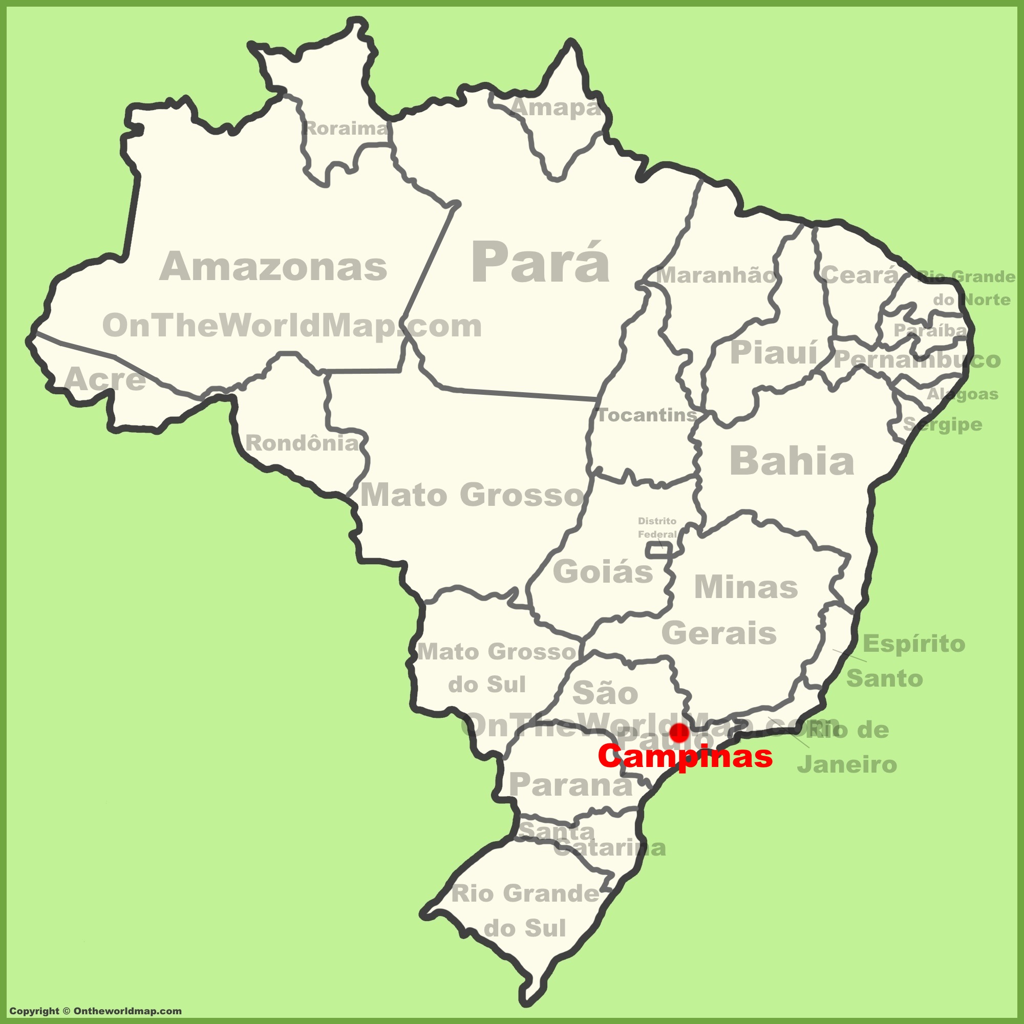 Campinas Location On The Brazil Map