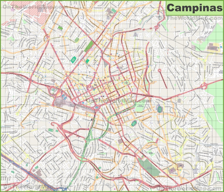 Large detailed map of Campinas