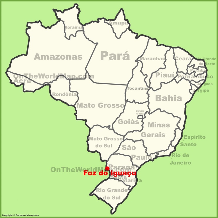 Foz do Iguaçu location on the Brazil map