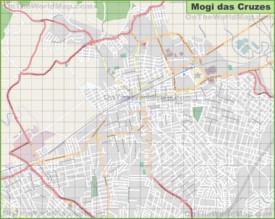 Large detailed map of Mogi das Cruzes