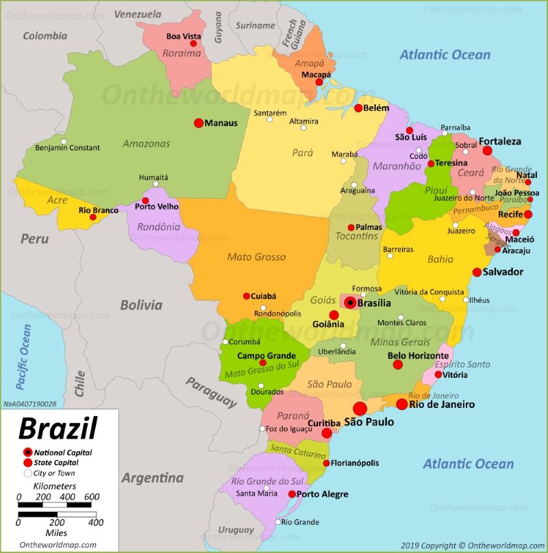 Detailed Political Map Of Brazil Ezilon Maps Images