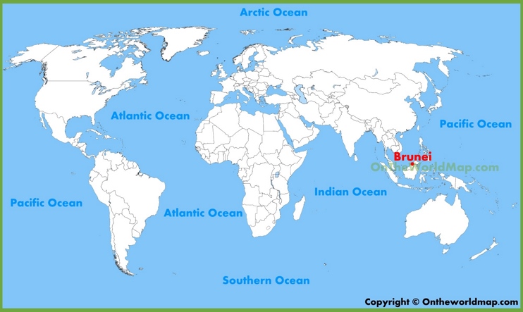 Brunei location on the World Map 