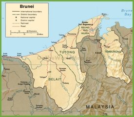 Road map of Brunei