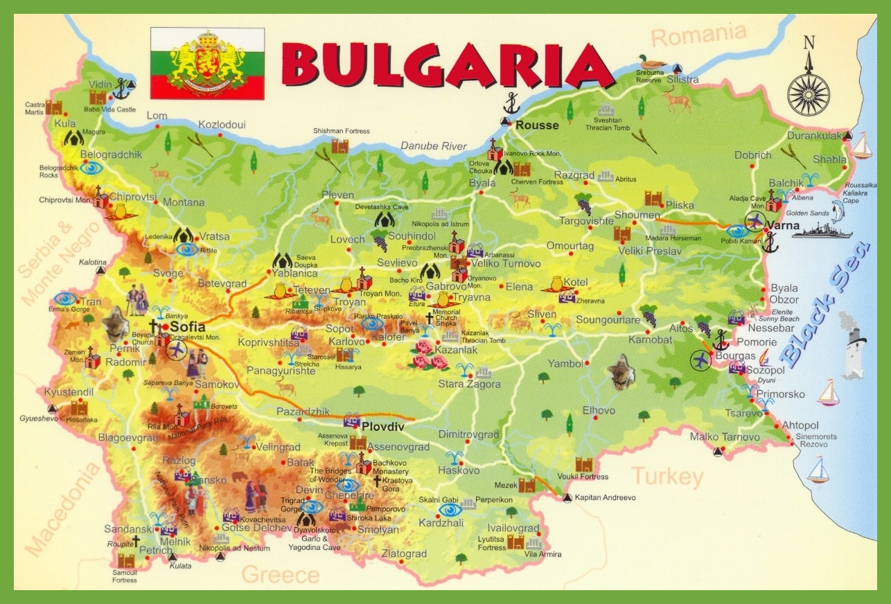 Bulgarien Touristische Karte