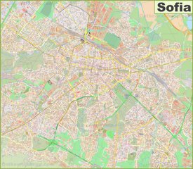 Large detailed map of Sofia