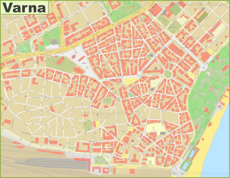 Varna city center map