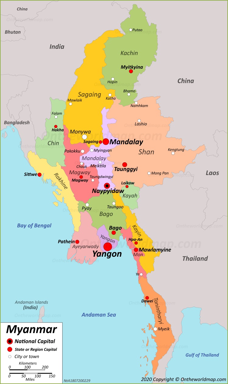 Where Is Myanmar Located In The World Map Map Of World