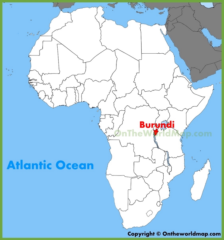 Burundi location on the Africa map