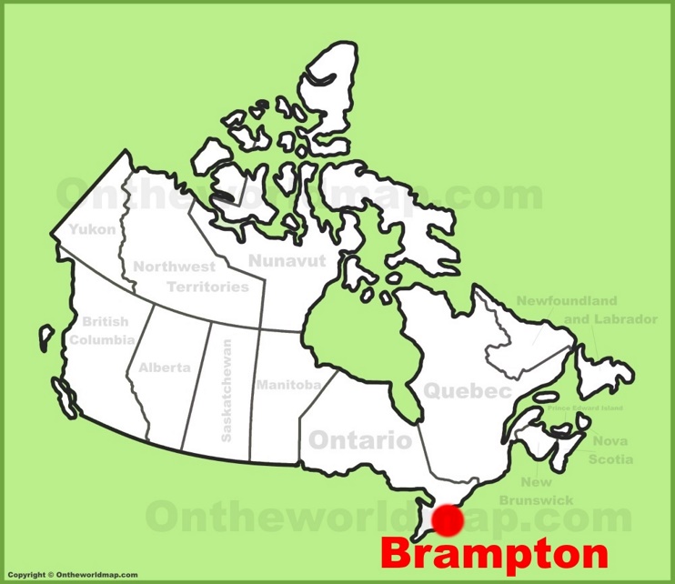Brampton location on the Canada Map