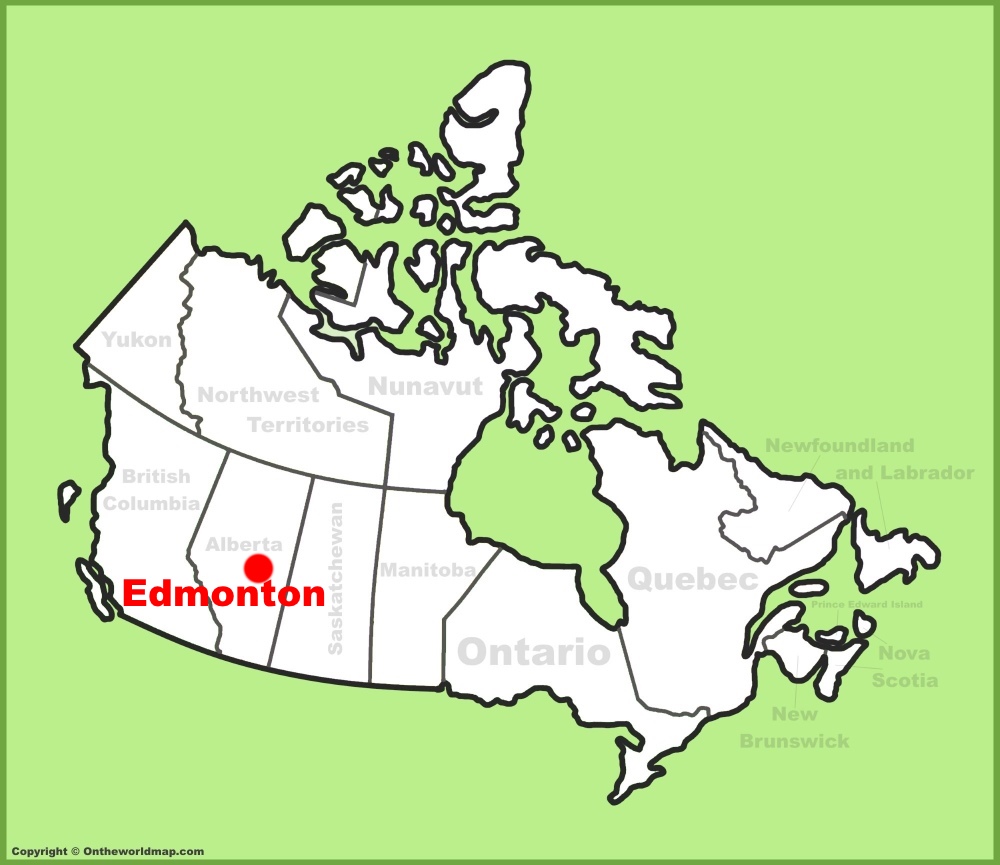 Edmonton Location On The Canada Map