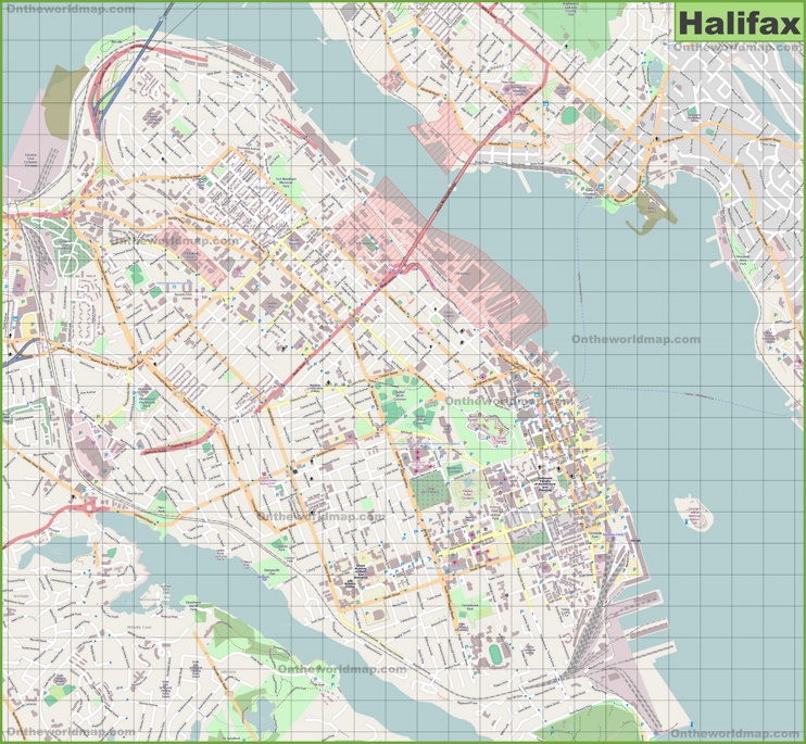 Large detailed map of Halifax