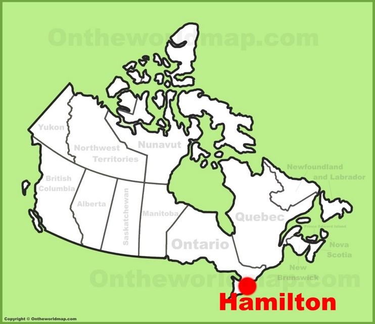 Hamilton location on the Canada Map