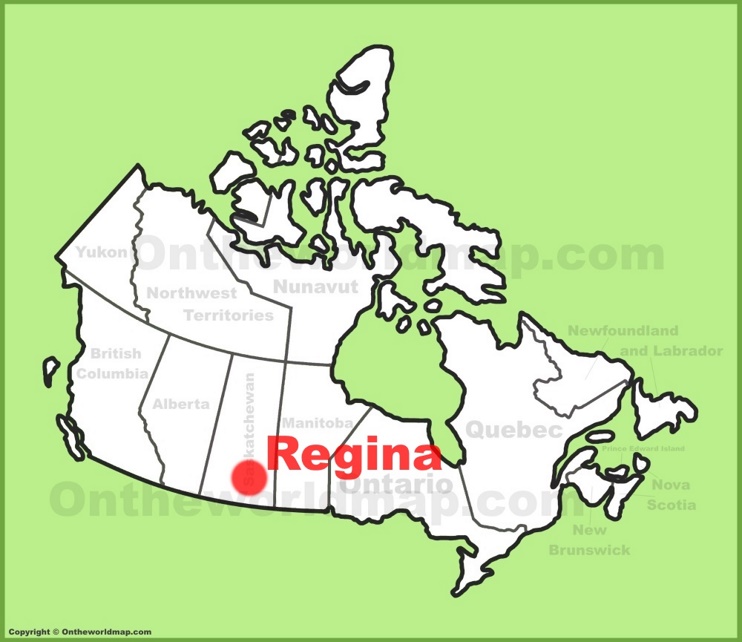 Regina location on the Canada Map