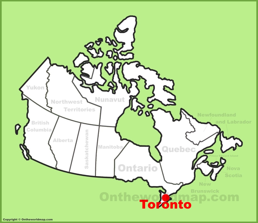 Toronto Location On The Canada Map
