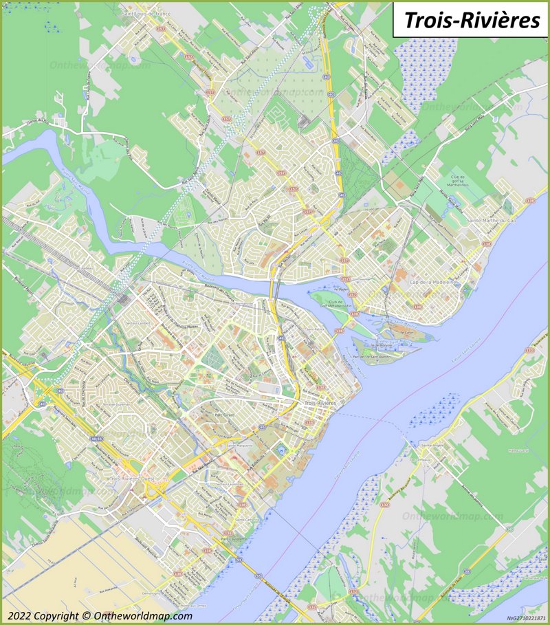 Trois Rivières Map Quebec Canada Detailed Maps of Trois Rivières