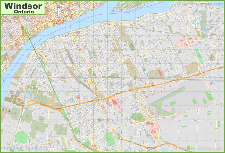 Large detailed map of Windsor