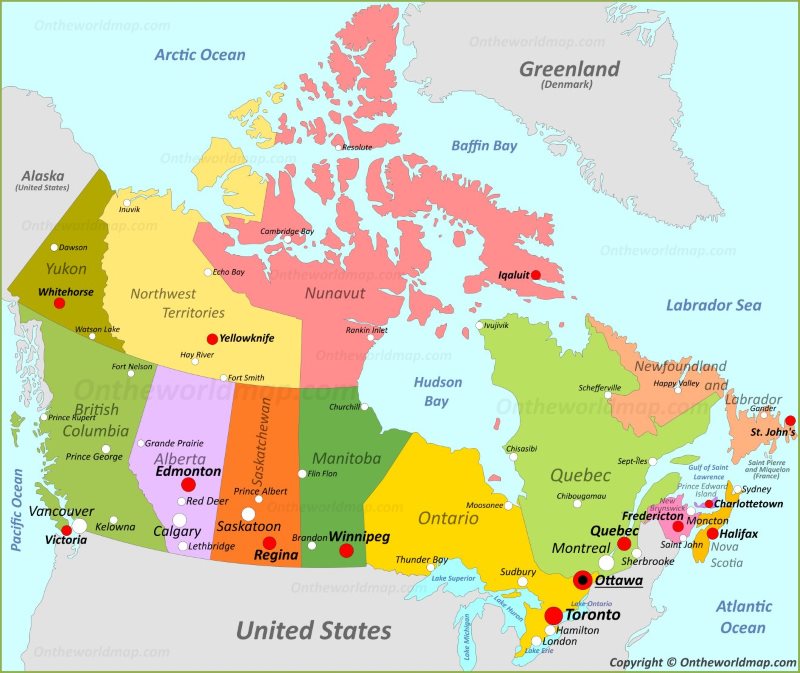 canada on a world map Canada Maps Maps Of Canada canada on a world map