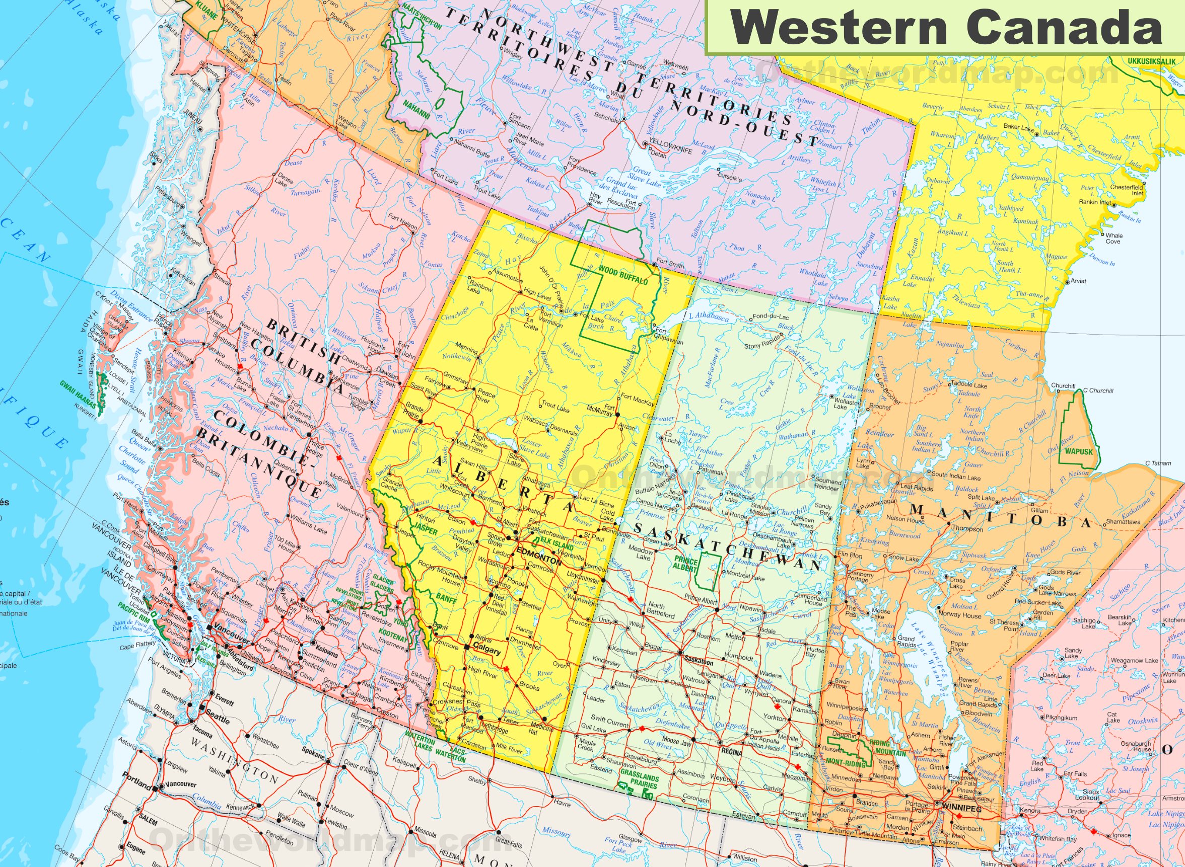 western canada map with cities Map Of Western Canada western canada map with cities