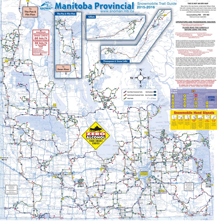 Manitoba snowmobile trail map