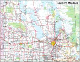 Map of Southern Manitoba Map of Southern Manitoba