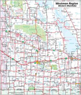 Map of Westman Region Map of Westman Region