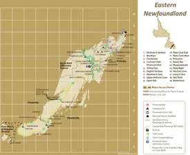 Eastern Newfoundland tourist map Eastern Newfoundland tourist map