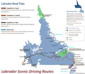 Labrador scenic driving routes map Labrador scenic driving routes map