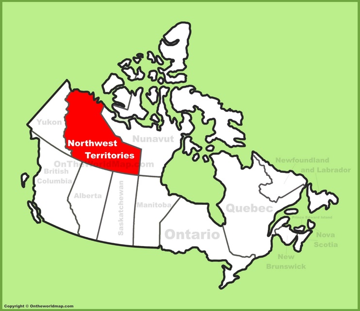 Northwest Territories location on the Canada Map