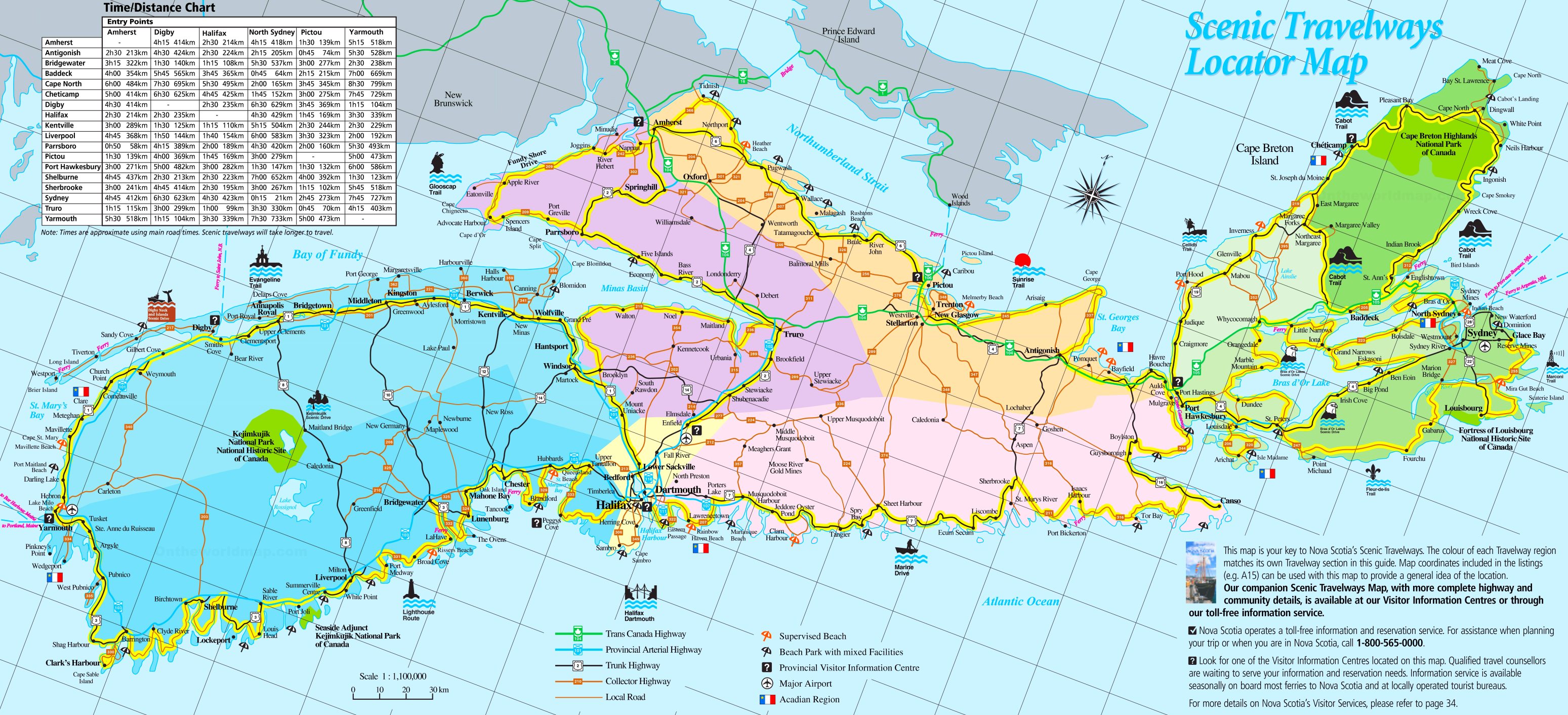 Nova Scotia Road Map Verjaardag Vrouw 2020