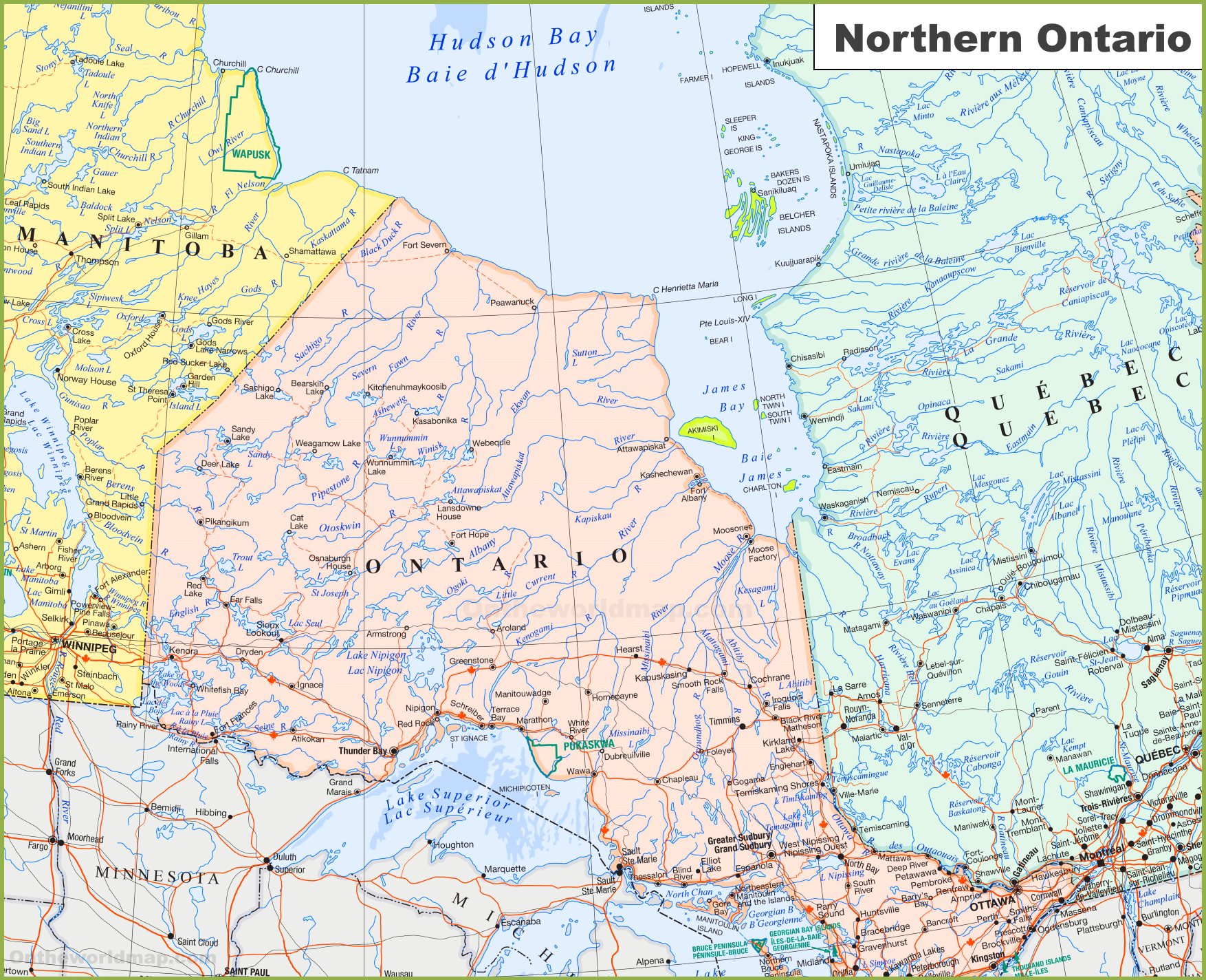 Map of Northern Ontario