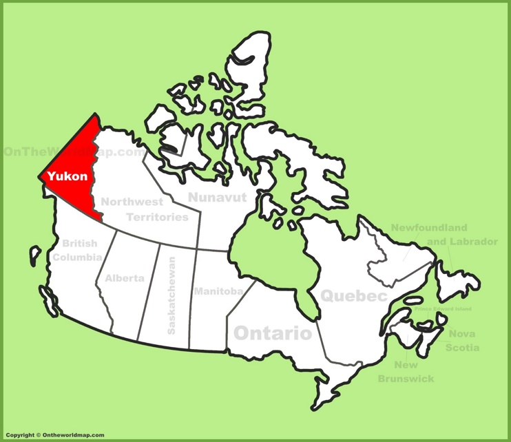 Yukon location on the Canada Map