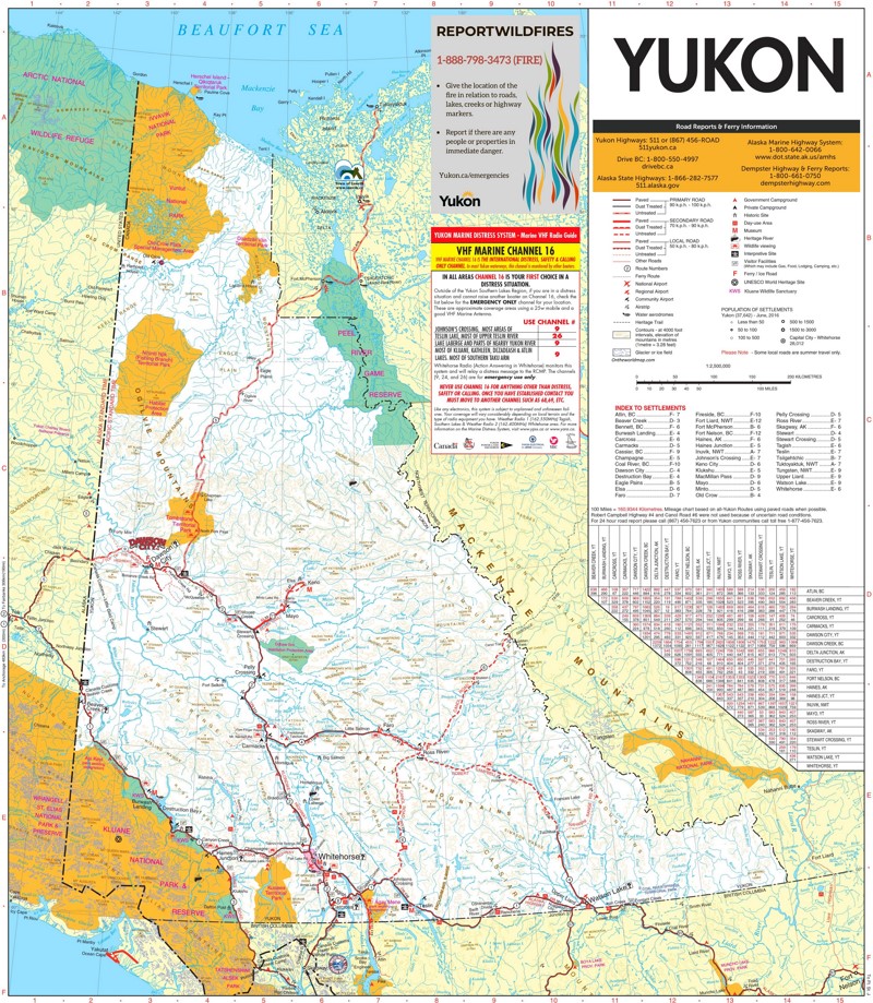 Yukon Tourist Map Yukon Tourist Map