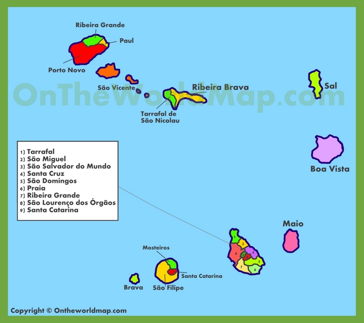 Administrative map of Cape Verde