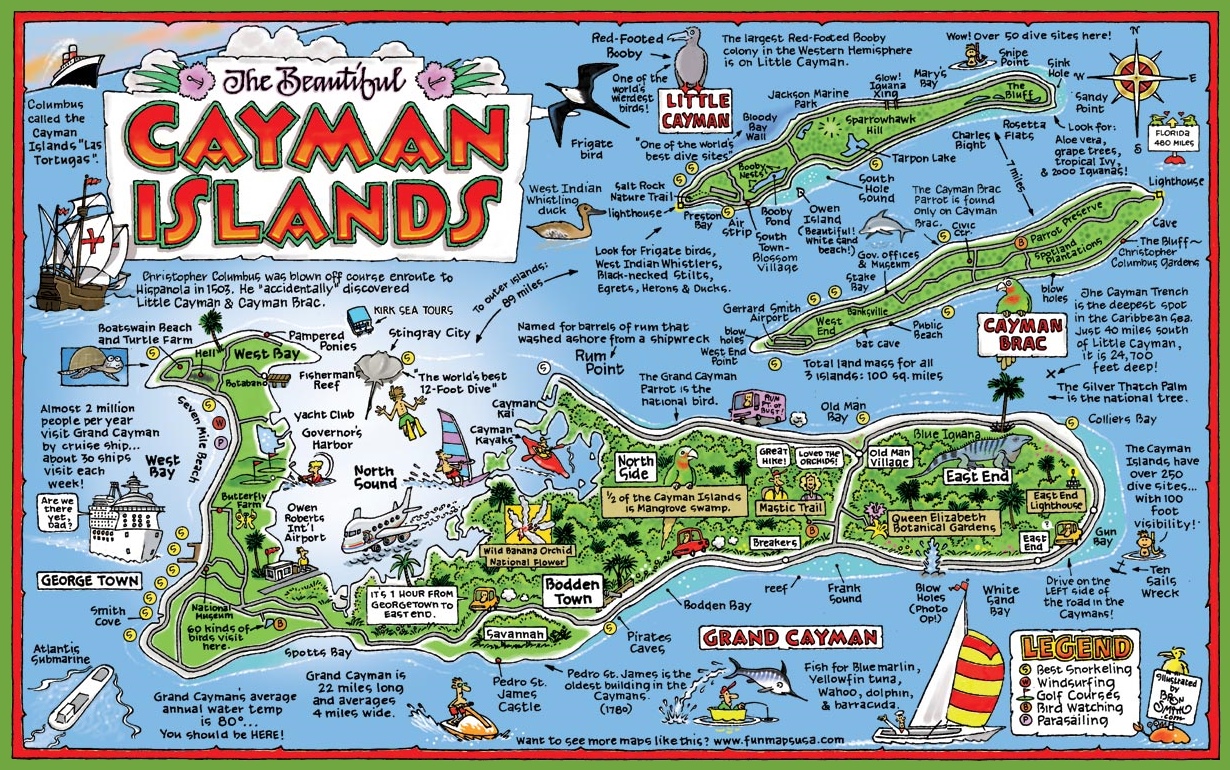 Cayman Islands Tourist Map