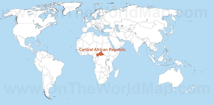 Central African Republic on the World Map | Central African Republic on