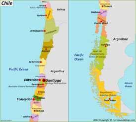Chile Regions And Capitals Map