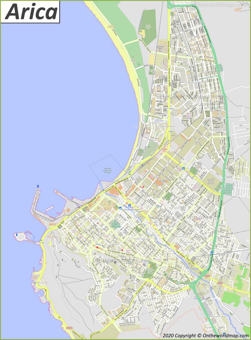 Detailed Map of Arica