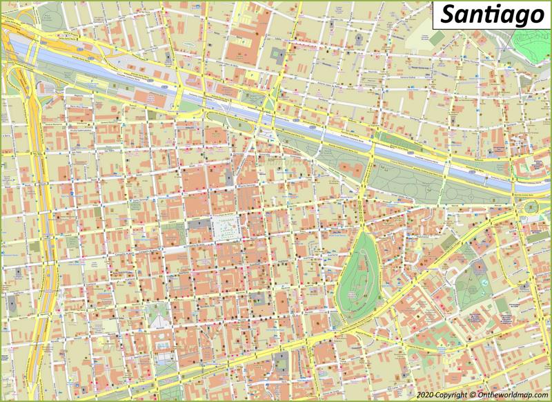 Santiago City Centre Map