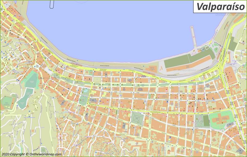 Valparaíso City Centre Map