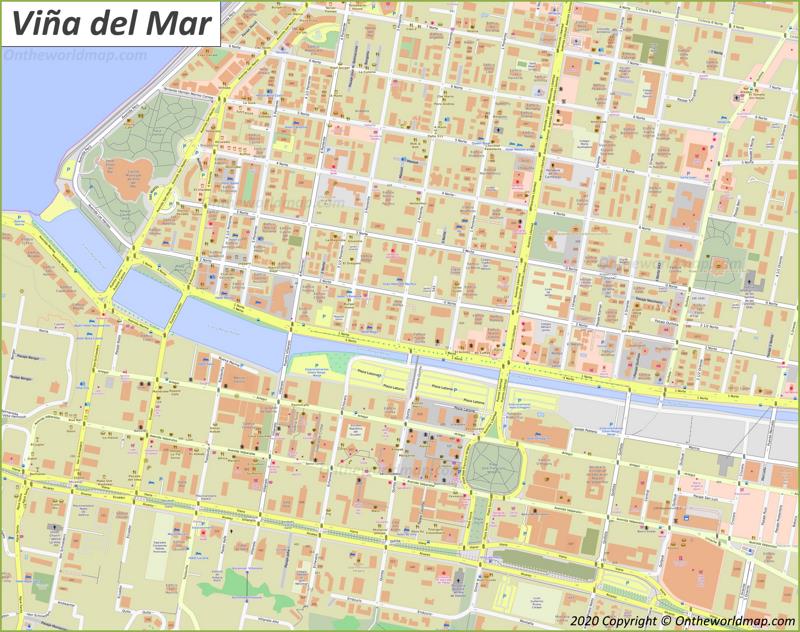 Viña del Mar City Centre Map