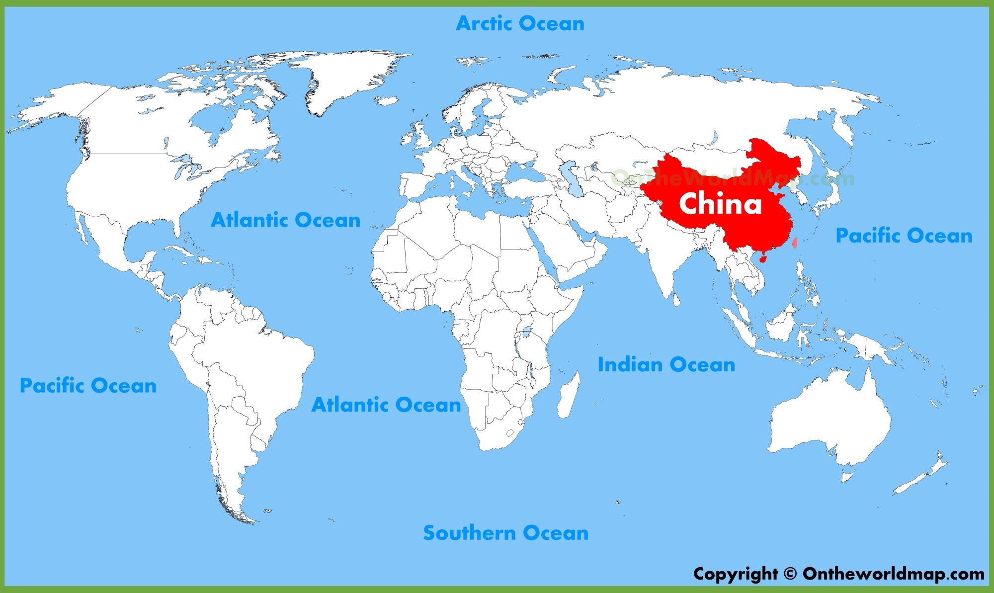 China Location On The World Map