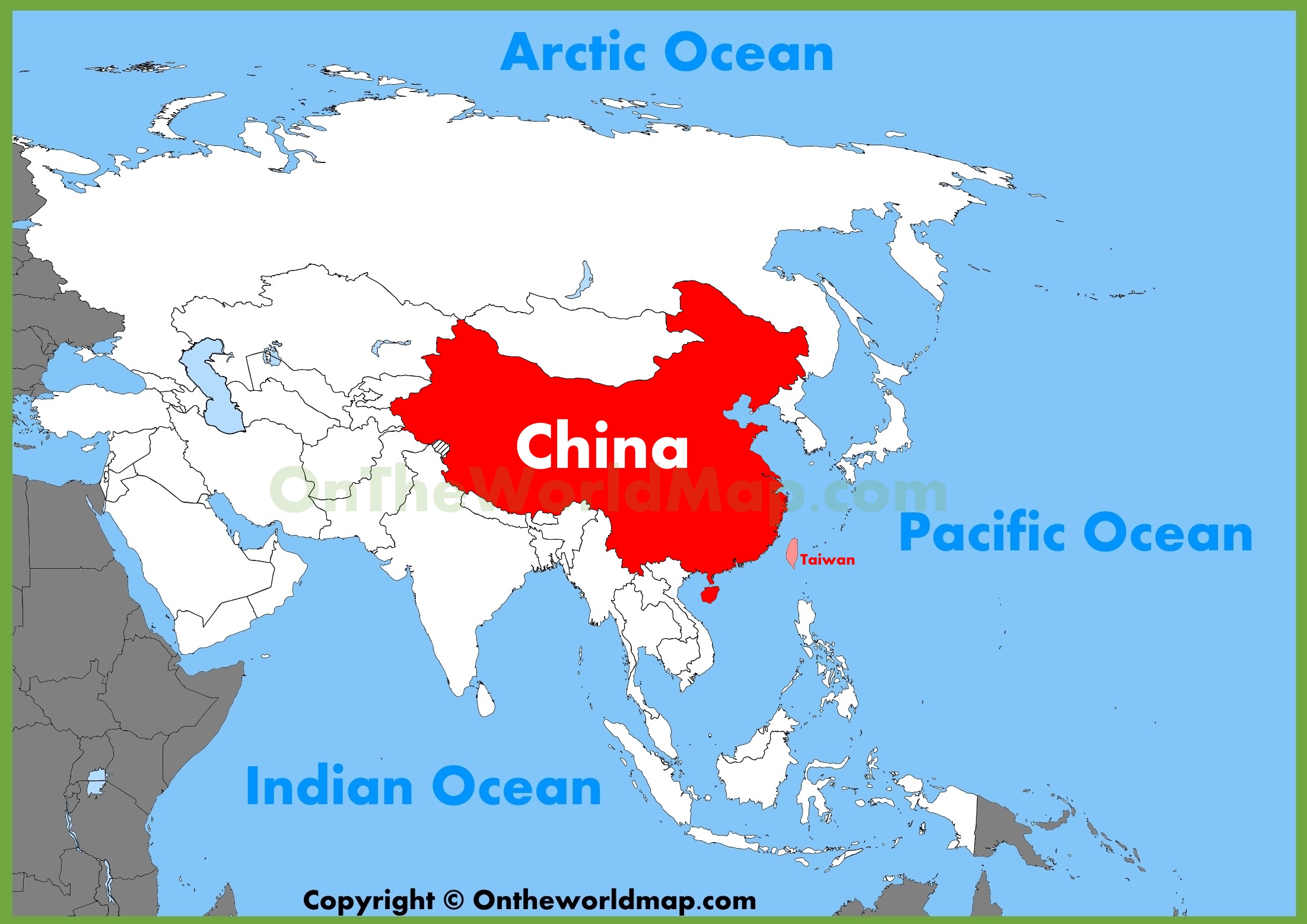 China Location On World Map World Map