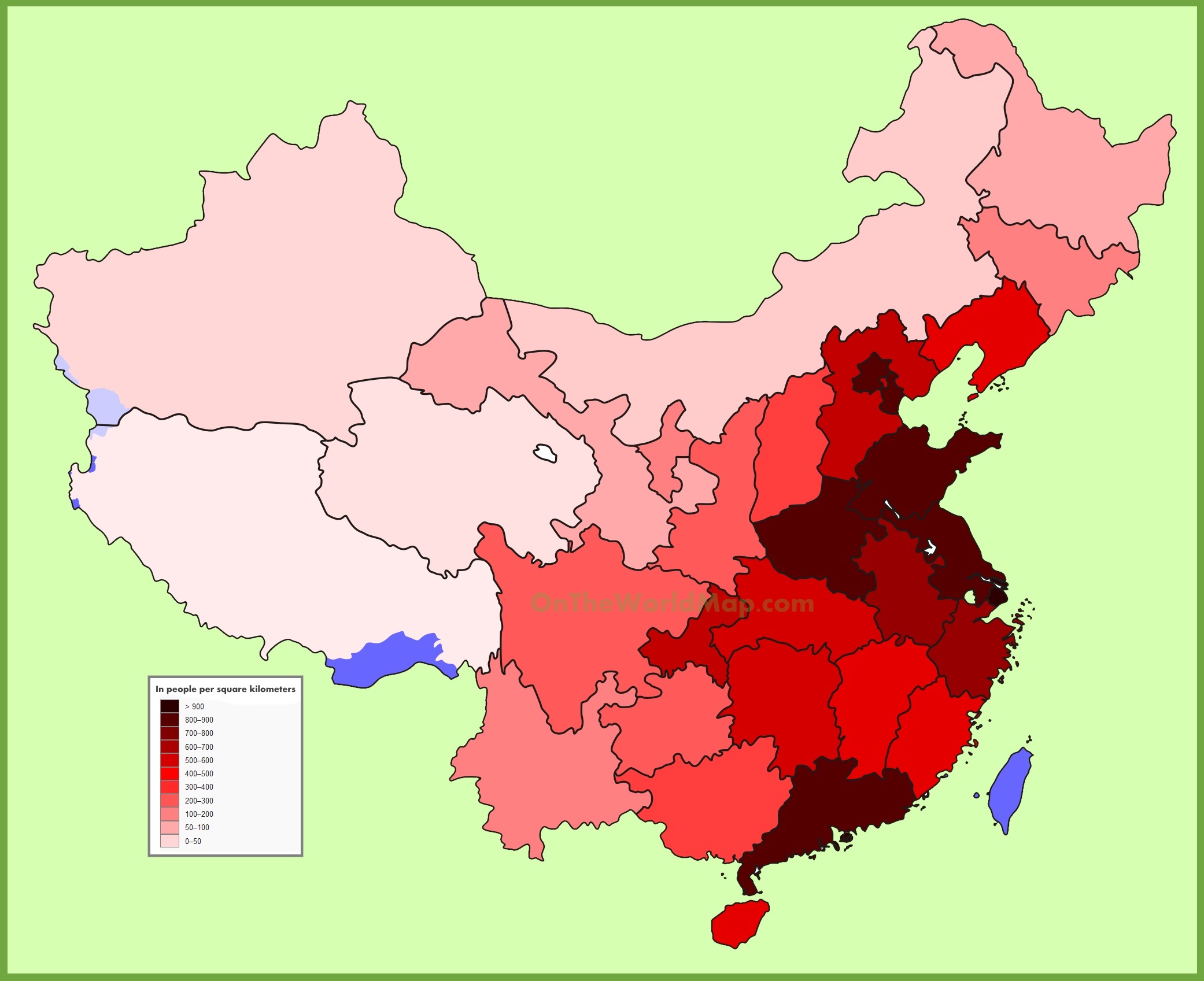Population Density Map Of China Maping Resources