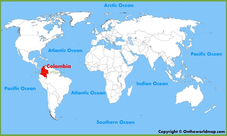 Colombia location on the World Map 