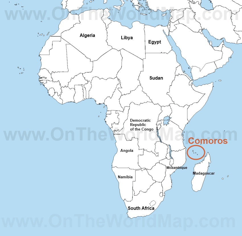 Comoros On The World Map Comoros On The Africa Map