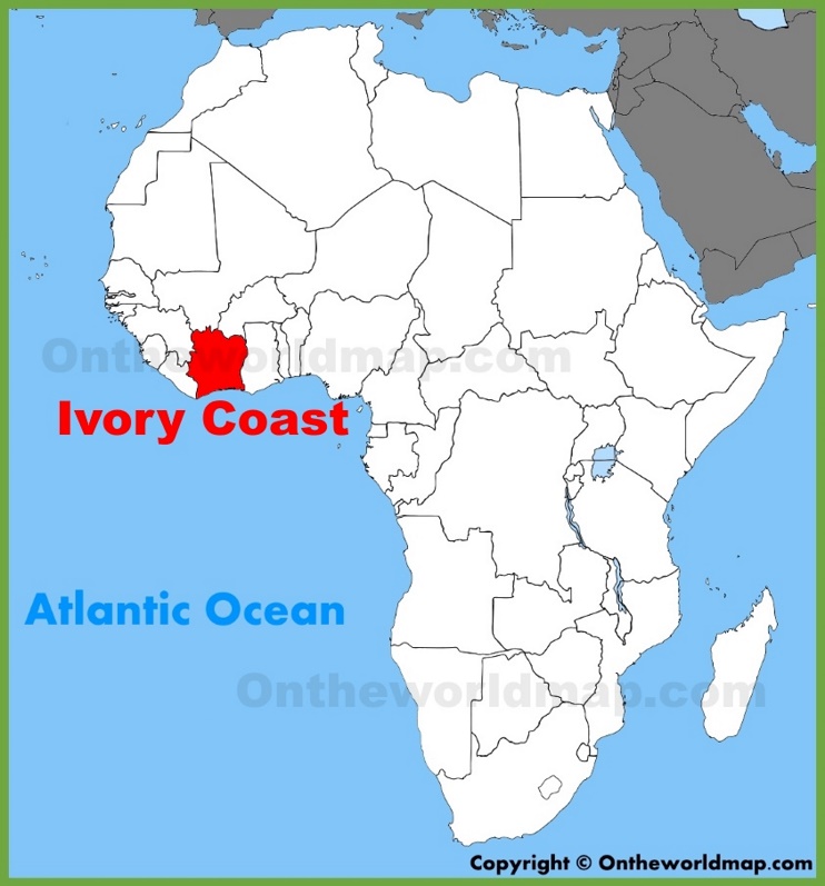 Côte d'Ivoire location on the Africa map
