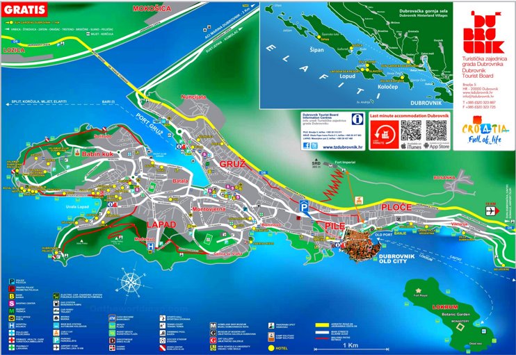 Dubrovnik hotel map