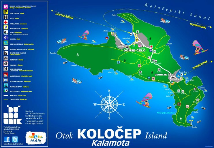 Koločep Island tourist map