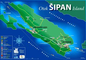 Šipan Island tourist map