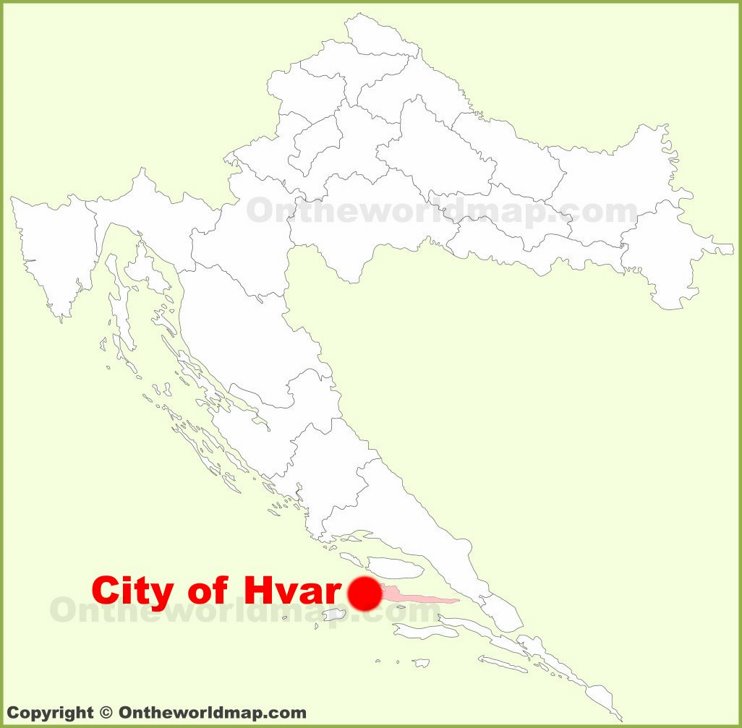 City of Hvar location on the Croatia map
